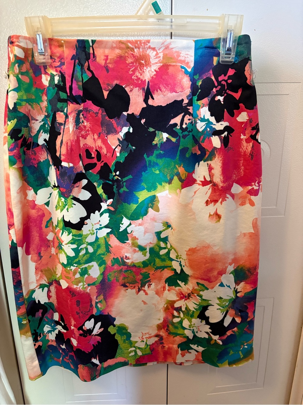 Worthington Multicolor Floral Print Skirt in Coral, Teal & Green